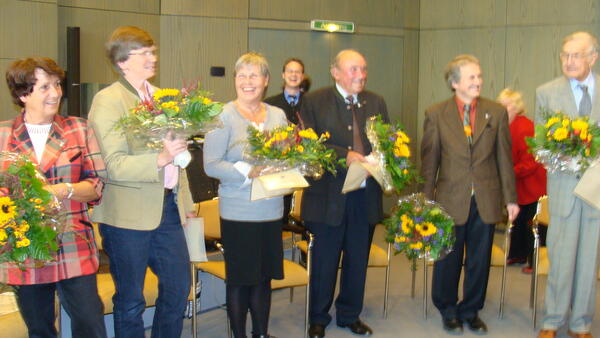 v.l.: Sabine Angele, Amelie von Fallois, Heidi Förster, Joachim Lippmann, Dr. Axel Zander, Dr. Karfriedrich Berg