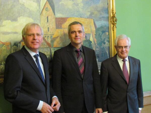 v.l.: Landrat Sager, Innenminister Breitner, Kreispräsident Wegener