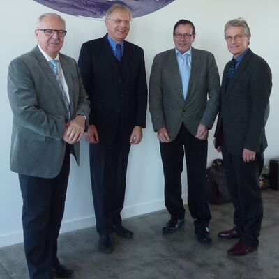 v.l.:  Steen Bach Nielsen, Landrat Reinhard Sager, Hans Philip Tietje, Eckhard Schröder 