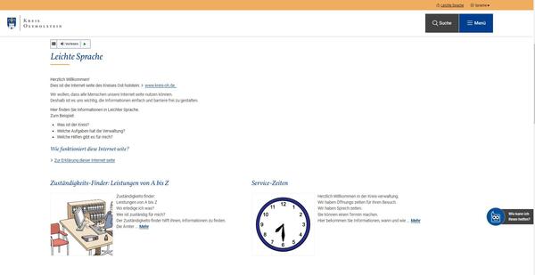 Einstiegseite Leichte Sprache